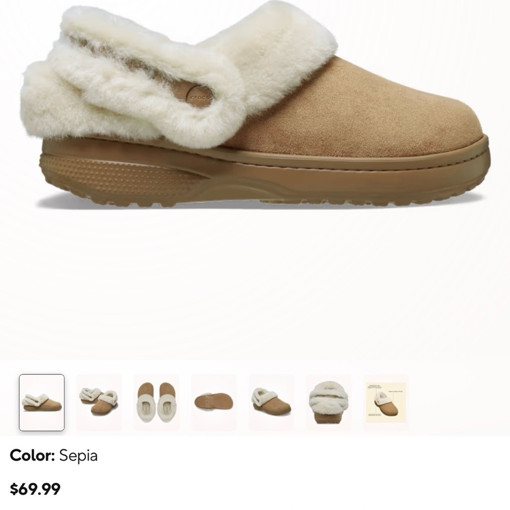 CROCS Sepia Faux Fur Lined